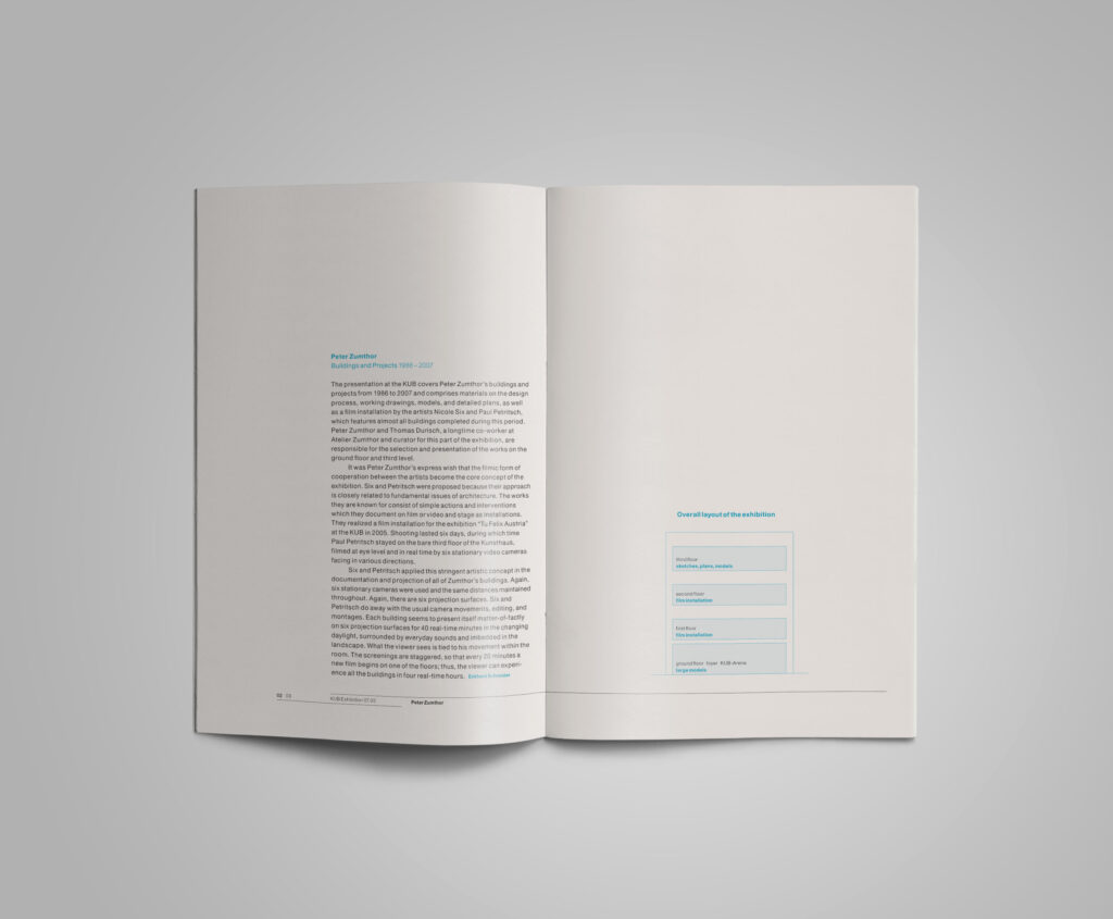 KUB 2007 Exhibition Booklet Peter Zumthor – Bauten und Projekte 1986–2007 p02-03