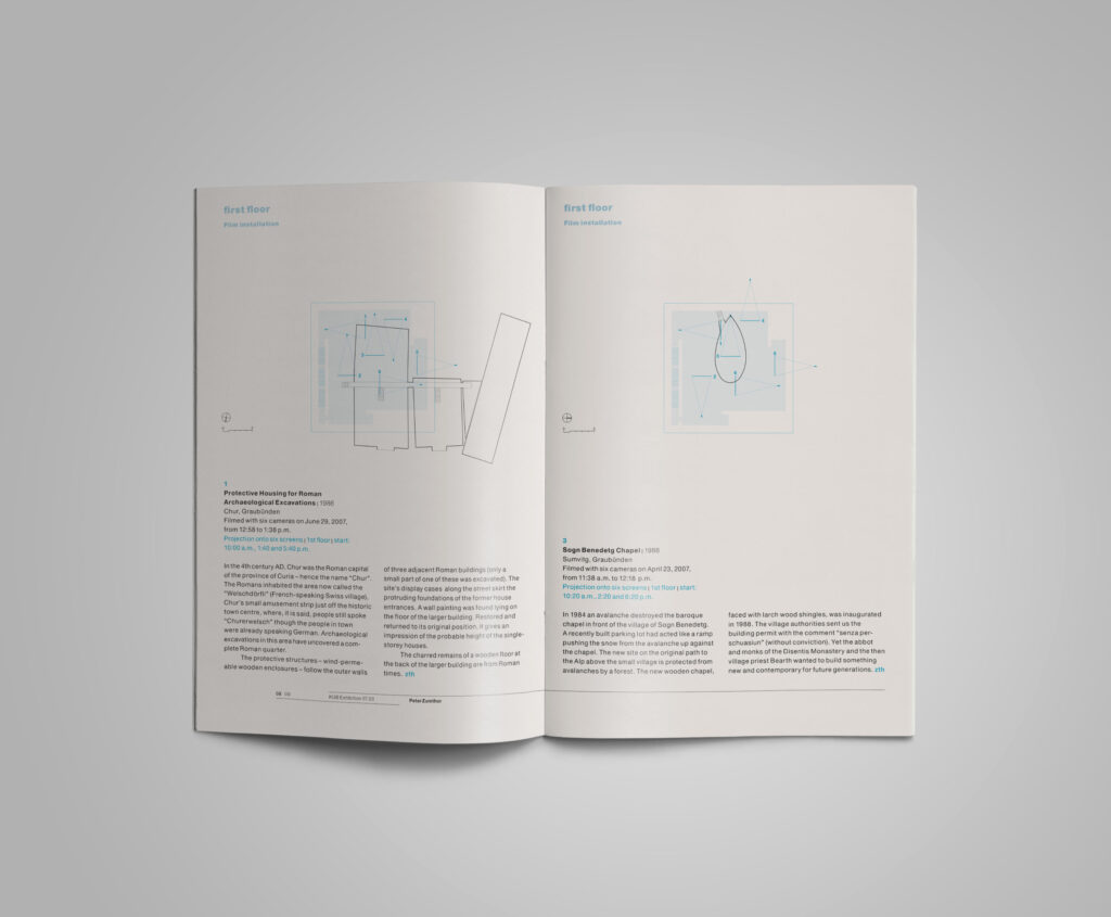 KUB 2007 Exhibition Booklet Peter Zumthor – Bauten und Projekte 1986–2007 p08-09