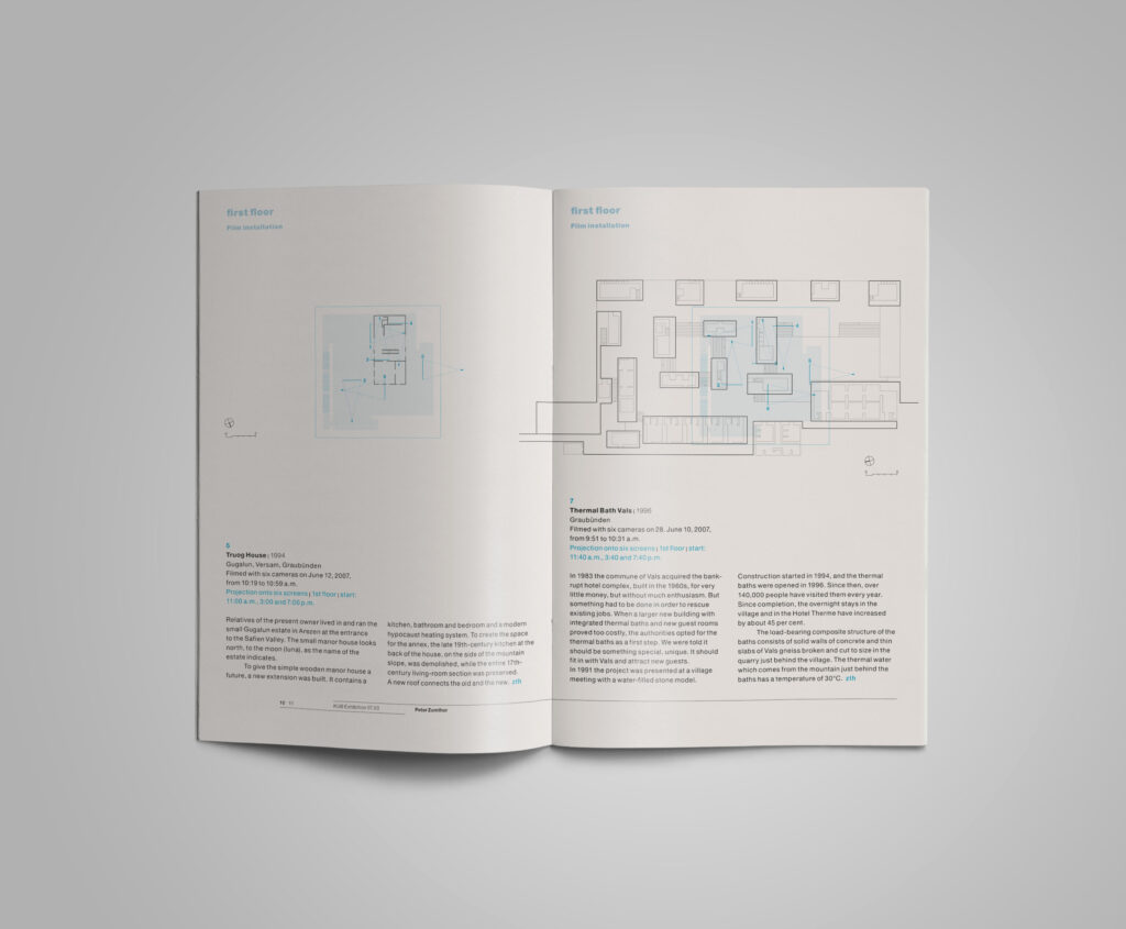 KUB 2007 Exhibition Booklet Peter Zumthor – Bauten und Projekte 1986–2007 p10-11