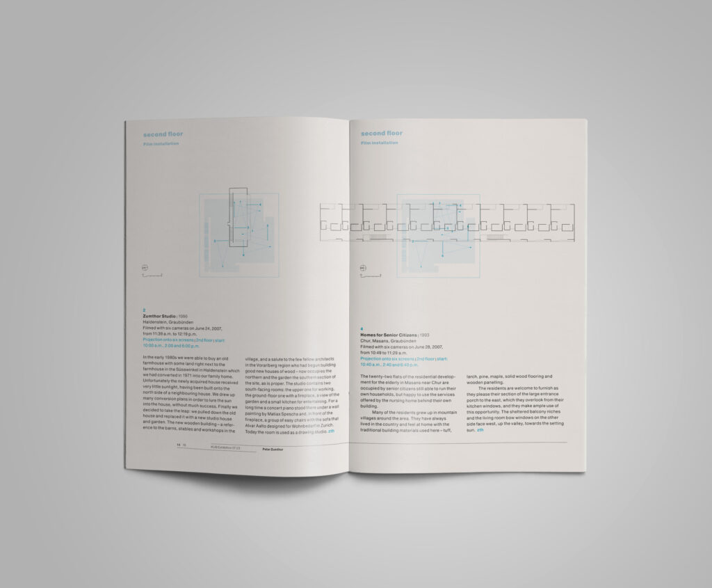KUB 2007 Exhibition Booklet Peter Zumthor – Bauten und Projekte 1986–2007 p14-15