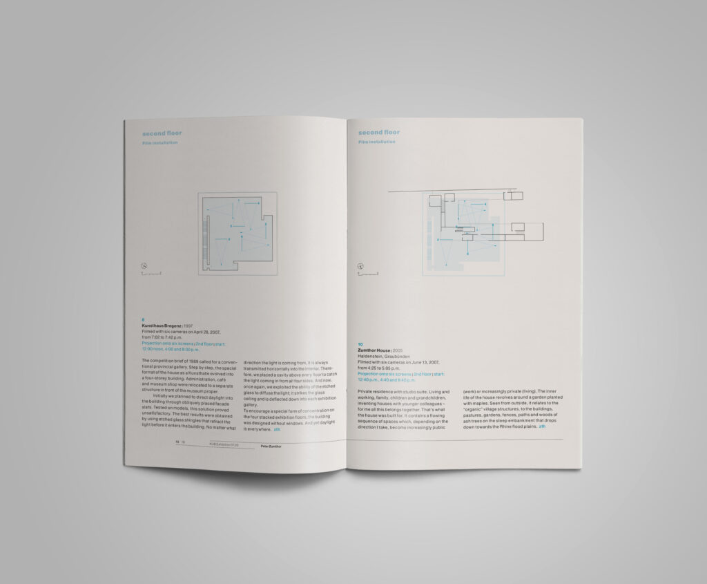 KUB 2007 Exhibition Booklet Peter Zumthor – Bauten und Projekte 1986–2007 p18-19