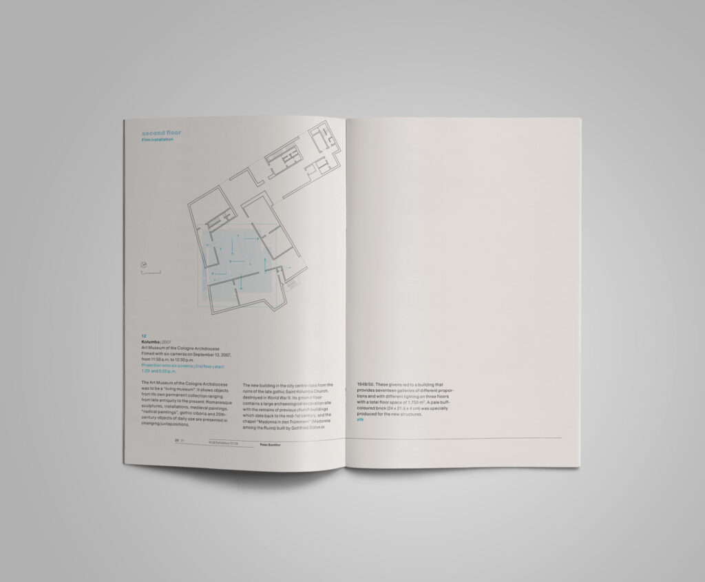 KUB 2007 Exhibition Booklet Peter Zumthor – Bauten und Projekte 1986–2007 p20-21