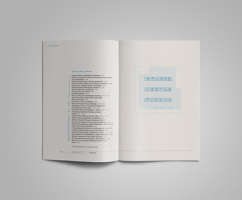 KUB 2007 Exhibition Booklet Peter Zumthor – Bauten und Projekte 1986–2007 p23-24