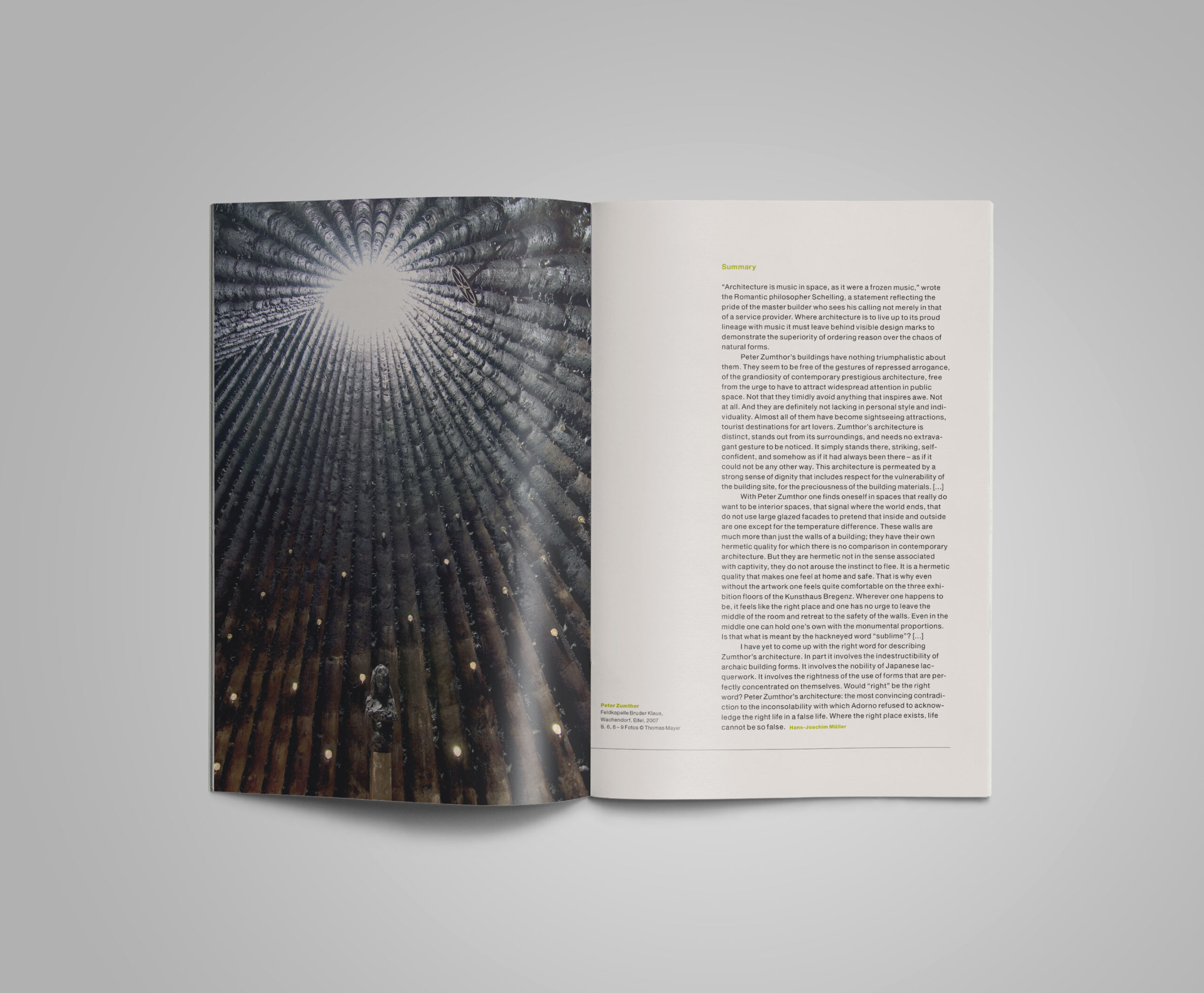 KUB 2007 Invitation Booklet Peter Zumthor Bauten und Projekte 1986–2007 p5